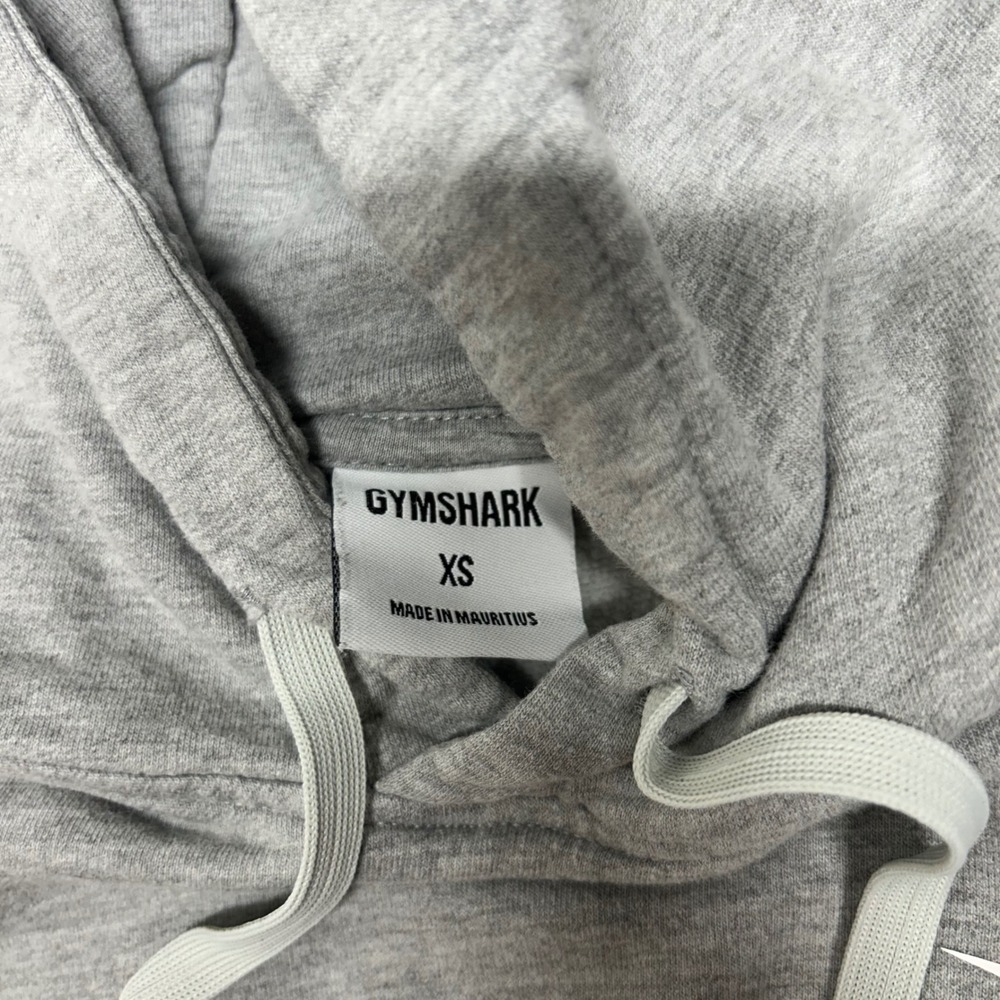 Gymshark Womens XS Heather Gray Pullover Hoodie Logo Kangaroo Pocket Athletic - Picture 5 of 6